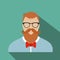 Hipster flat character