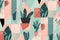 hipster flowery patterns, AI generated illustration