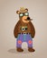 Hipster geek animal teddy bear