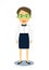 Hipster geek business woman character