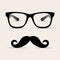 Hipster glasses, Hipsta man. Vector