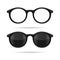 Hipster Glasses Set. Transparent and Sunglasses Model Icons. Vector
