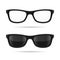 Hipster Glasses Set. Transparent and Sunglasses Model Icons. Vector