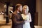 Hipster groom and the bride, love and loyalty. Couple in love hugs and kisses on their wedding day. Ideal couple is preparing to