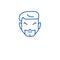 Hipster haircut line icon concept. Hipster haircut flat  vector symbol, sign, outline illustration.