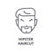 Hipster haircut line icon, outline sign, linear symbol, vector, flat illustration
