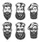 Hipster hairstyle and beard style vector sketches