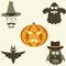 Hipster halloween icons