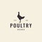 Hipster hen poultry logo design