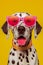 Hipster Hound: Anthropomorphic Dog Portrait in Poster Art, Generative AI