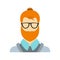 Hipster icon, flat style