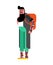 Hipster isolated. Fashionable look. Bearded fashion-monger. Vector illustration