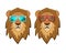 Hipster Lion with sunglasses