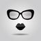 Hipster lips and sunglasses icons