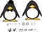 Hipster little penguin baby cartoon expressions set