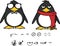 Hipster little penguin baby cartoon expressions set1