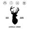 Hipster logotype with head of deer.