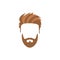 Hipster Male Hair and Facial Style With Staline Moustache Full Beard