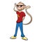 Hipster Monkey with Cool Glasses and Banana T-Shirt