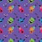 Hipster Monster Seamless Pattern