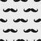 Hipster moustache monochrome seamless pattern.