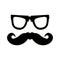 Hipster mustache and glasses