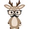 Hipster Nerdy Geeky Woodland Deer Illustration
