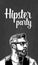 Hipster party for poster or greeting card. Vector vintage engraved illustration. White on black background.