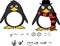 Hipster penguin baby cartoon expressions set