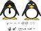 Hipster penguin baby cartoon expressions set2