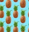 Hipster pineapple seamless pattern background