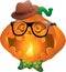 Hipster pumpkin halloween