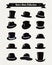 Hipster Retro Hats Vintage Icon Set