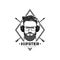 Hipster rhombus with headphones white vector illustration