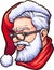 Hipster Santa Claus with glasses