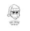 Hipster Santa Claus Head. Sunglasses. Christmas Vector