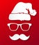 Hipster Santa Claus silhouette