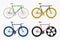 Hipster single speed bikes set. City bicycles