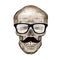 Hipster skull with sunglasses and mustache. Vector illustration
