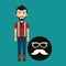 Hipster style character glasses and fashion mustache