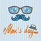 Hipster style mens day concept background, hand drawn style