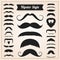Hipster style mustache vector set