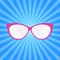 Hipster Summer Sunglasses Fashion Glasses Icon Vector