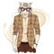 Hipster Tiger in a jacket and sunglasses . Vector illustration.