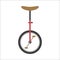 Hipster unicycle bicycle flat vector illustration.