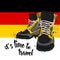 A Hipster youth shoes and cap. A German flag. A Vector illustration