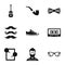 Hipsters icons set, simple style