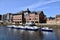 Hire Boats being steered along the River Ouse. York, UK. May 25, 2023.