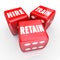 Hire Train Retain 3d Red Dice Employment Human Resources Challenges