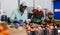 Hired food warehouse worker checks quality of the harvested potato crop